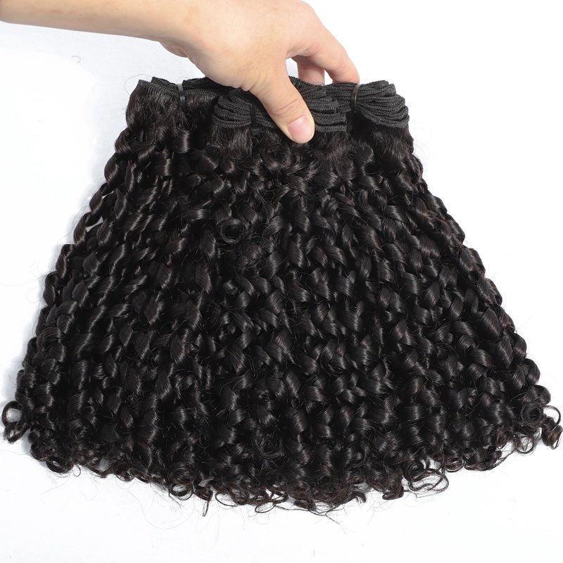 wholesale 13A SDD pixie curl hair bundle super double drawn funmi one donor virgin cuticle aligned human hair extension