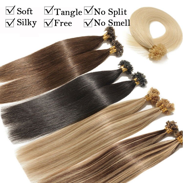 Wholesale 100% Double Drawn raw I/flat u tip keratin bonded human hair extensions European u tip hair extensions human hair
