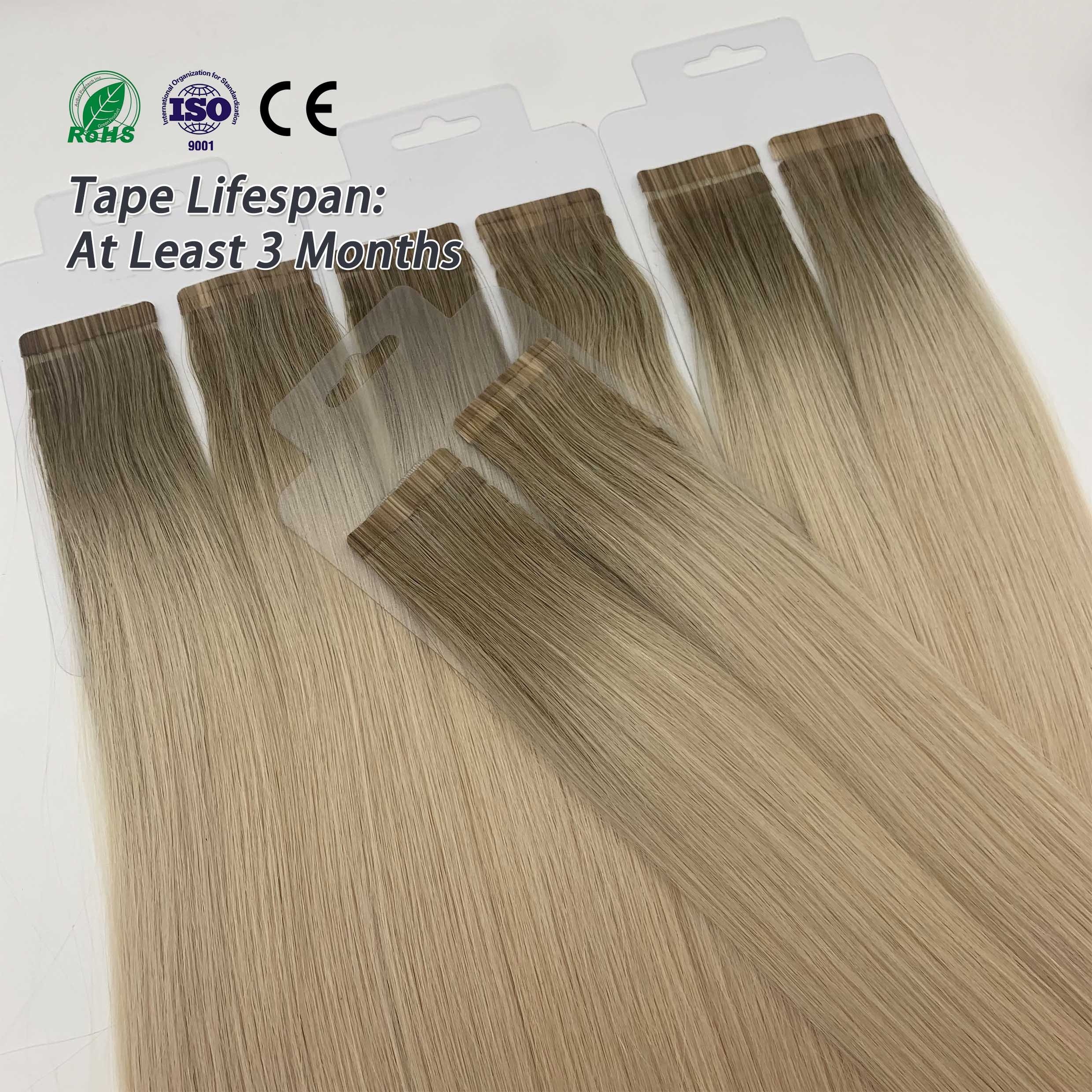 Fasimi Wholesale 100% Virgin Human Hair Extensions Russian Cuticle Aligned Raw Tape In Dyed Straight Style