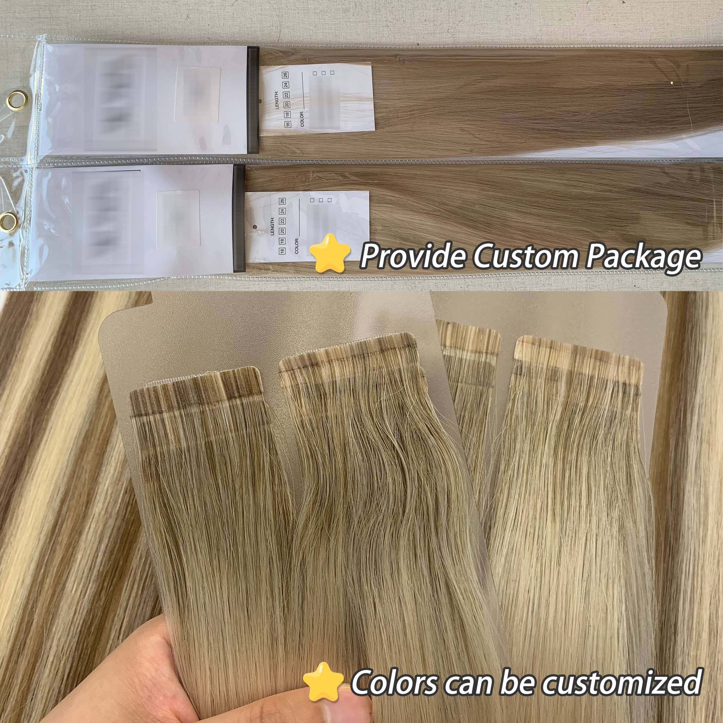 Fasimi Wholesale 100% Virgin Human Hair Extensions Russian Cuticle Aligned Raw Tape In Dyed Straight Style
