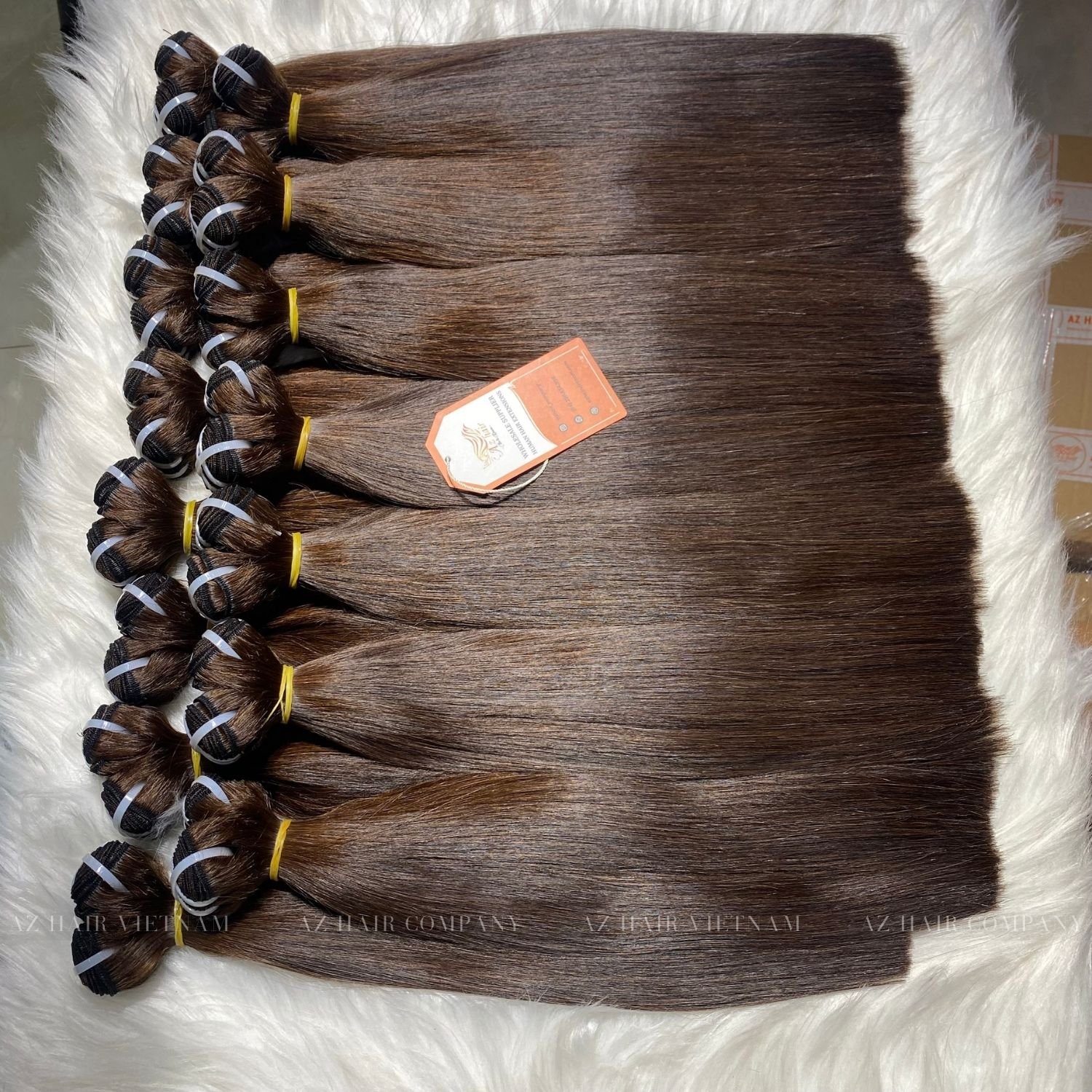 Natural Black Color Super Double Drawn Straight Bundles Weft 100% Vietnamese Human Hair Extensions Ready To Ship Worldwide