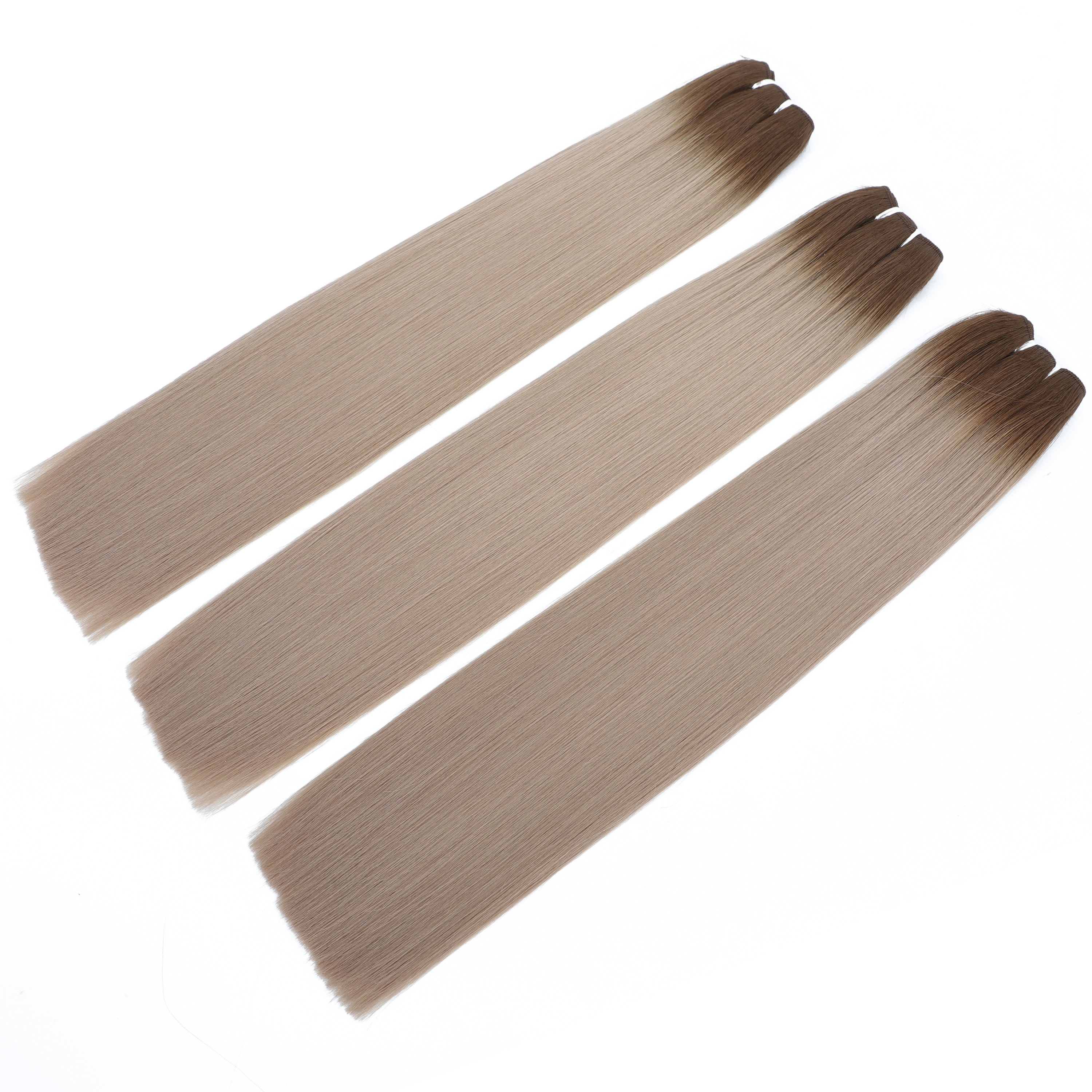 Forever Double Drawn Hair Weft Extensions High End Quality Remy Human Hair Weave Silky Straight Wave