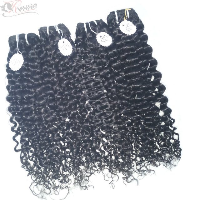 Large Stock Natural Virgin Human Hair Extension Bundles Wholesale Kinky Curly Raw Indian Hair Weft