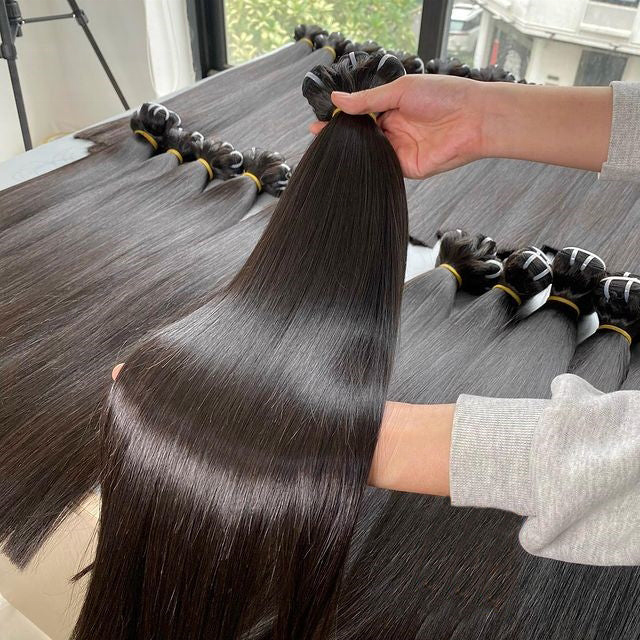 Fuxin Wholesale 12A Grade High Quality Double Drawn Raw Virgin Cuticle Aligned Human Hair Bundles Human Hair Extension Vendors