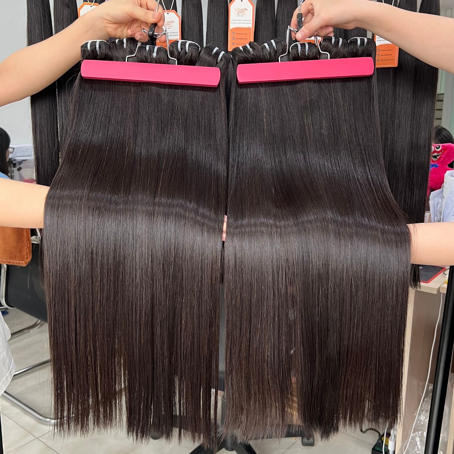 Best Sell Factory Wholesale Price Remy Weft Hair Extensions 100% Human Virgin Weft Straight Hair Extensions