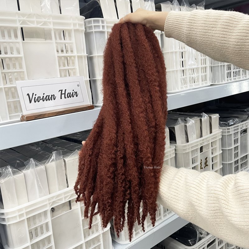 Vivian hair Soft Big Afro Kinky Curly Marley Twist Braiding Crochet Braids Hair Braid Hair Synthetic Extension Bulk For Wick