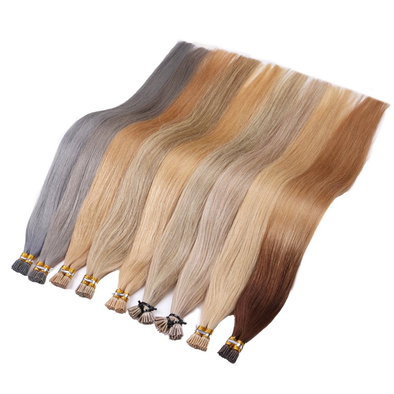 Wholesale 20 22 Inch Virgin Cuticle Aligned Raw Remy Russian Hair Pre Bonded Keratin U I K Flat Tip Human Hair Extensions