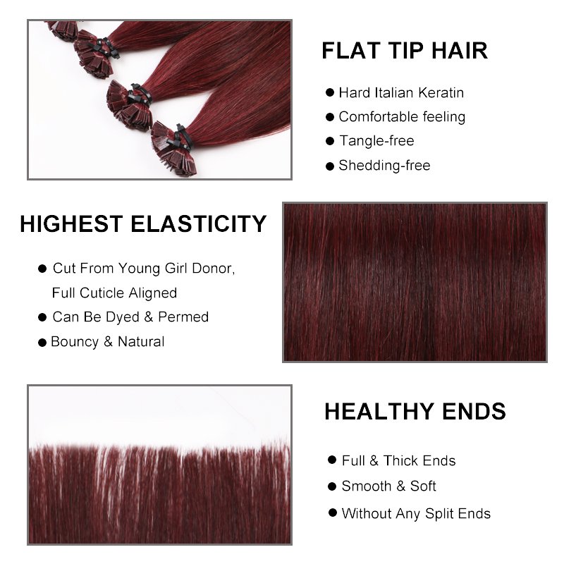Wholesale 20 22 Inch Virgin Cuticle Aligned Raw Remy Russian Hair Pre Bonded Keratin U I K Flat Tip Human Hair Extensions