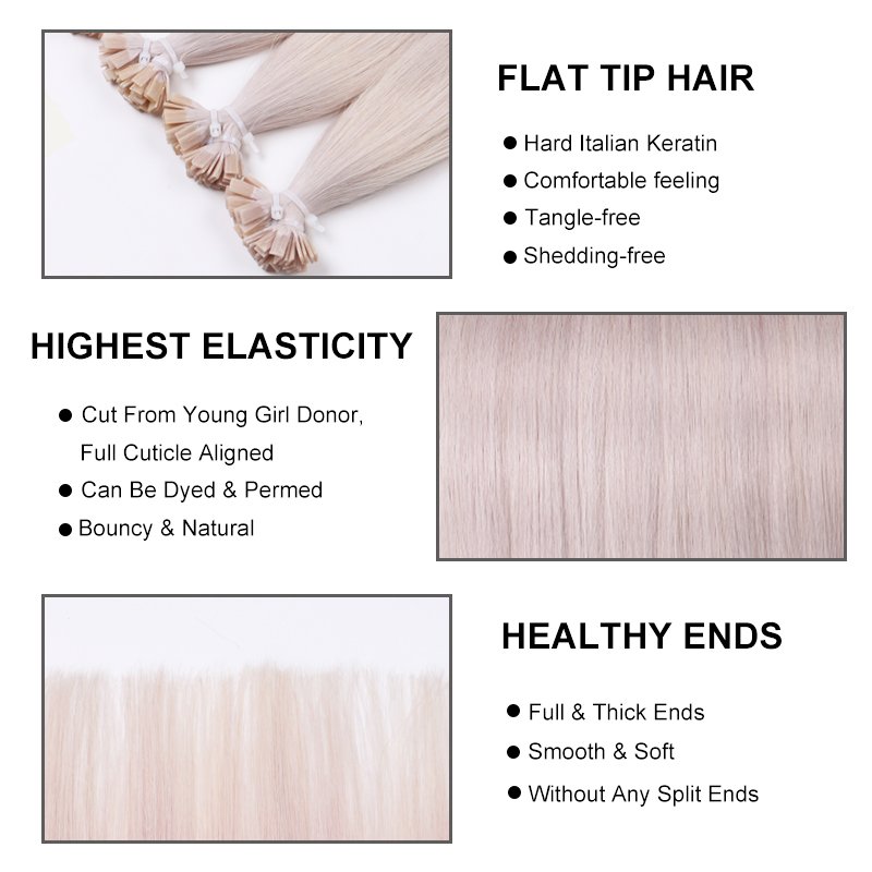 Wholesale 20 22 Inch Virgin Cuticle Aligned Raw Remy Russian Hair Pre Bonded Keratin U I K Flat Tip Human Hair Extensions
