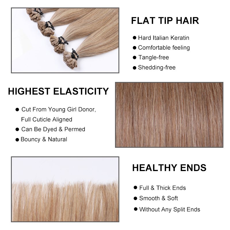 Wholesale 20 22 Inch Virgin Cuticle Aligned Raw Remy Russian Hair Pre Bonded Keratin U I K Flat Tip Human Hair Extensions