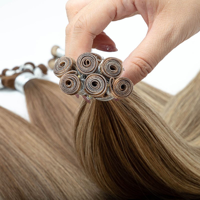 New Arrival Hand Tied Double Drawn Cuticle Aligned Human Hair Extension Genius Hair Weft