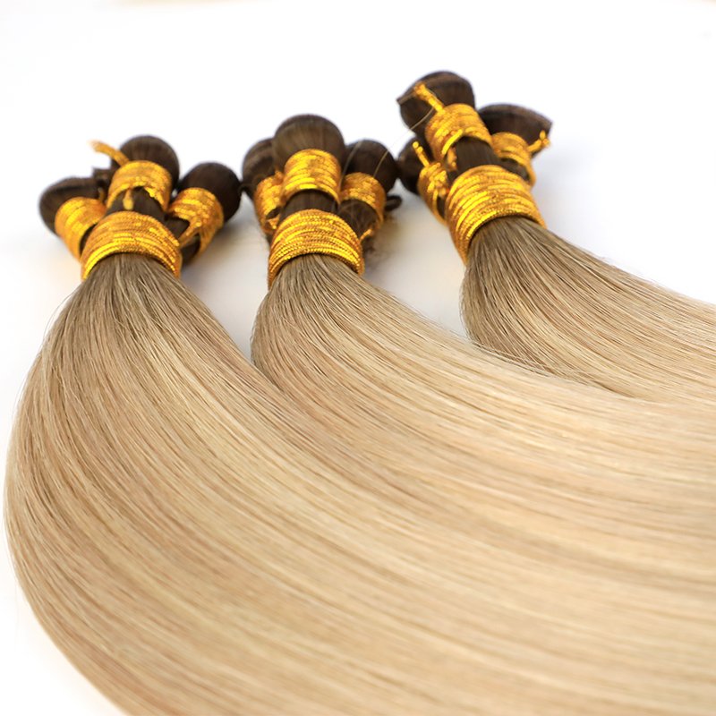 New Arrival Hand Tied Double Drawn Cuticle Aligned Human Hair Extension Genius Hair Weft