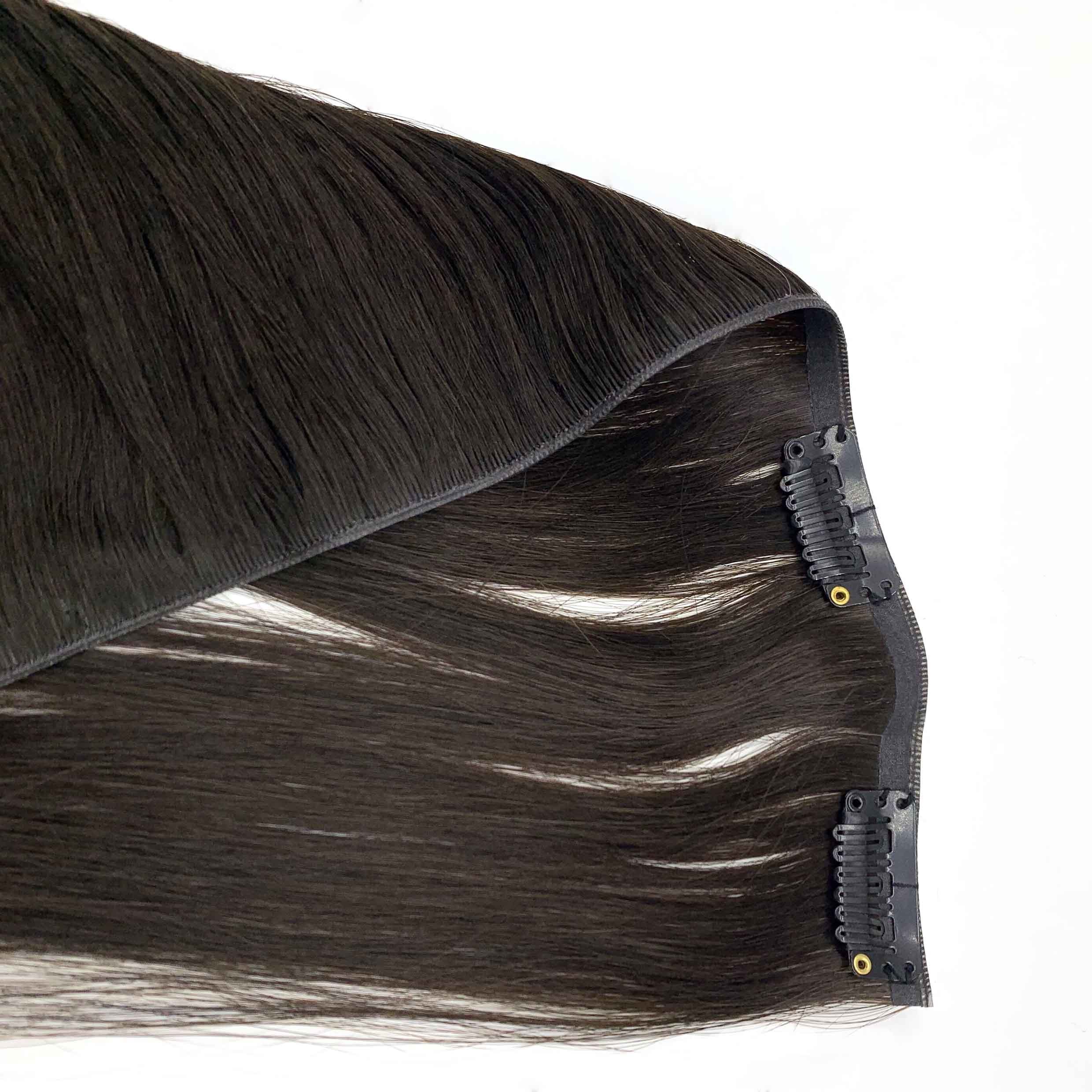 Russian hair manufacturing companies double drawn human hair invisible clip in extensions seamless clip in extensions