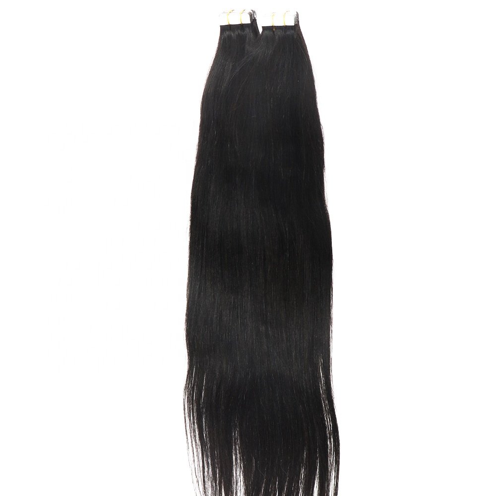 Yaki Straight Tape In Human Hair Extensions 40Pcs Brazilian Yaki Straight Tape Ins For Black Women 10-30 Inch