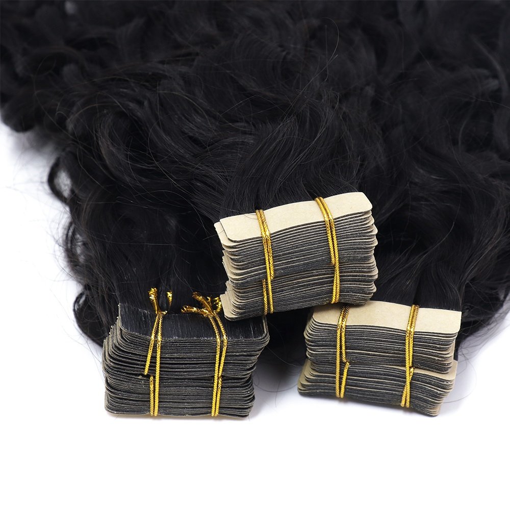 Yaki Straight Tape In Human Hair Extensions 40Pcs Brazilian Yaki Straight Tape Ins For Black Women 10-30 Inch