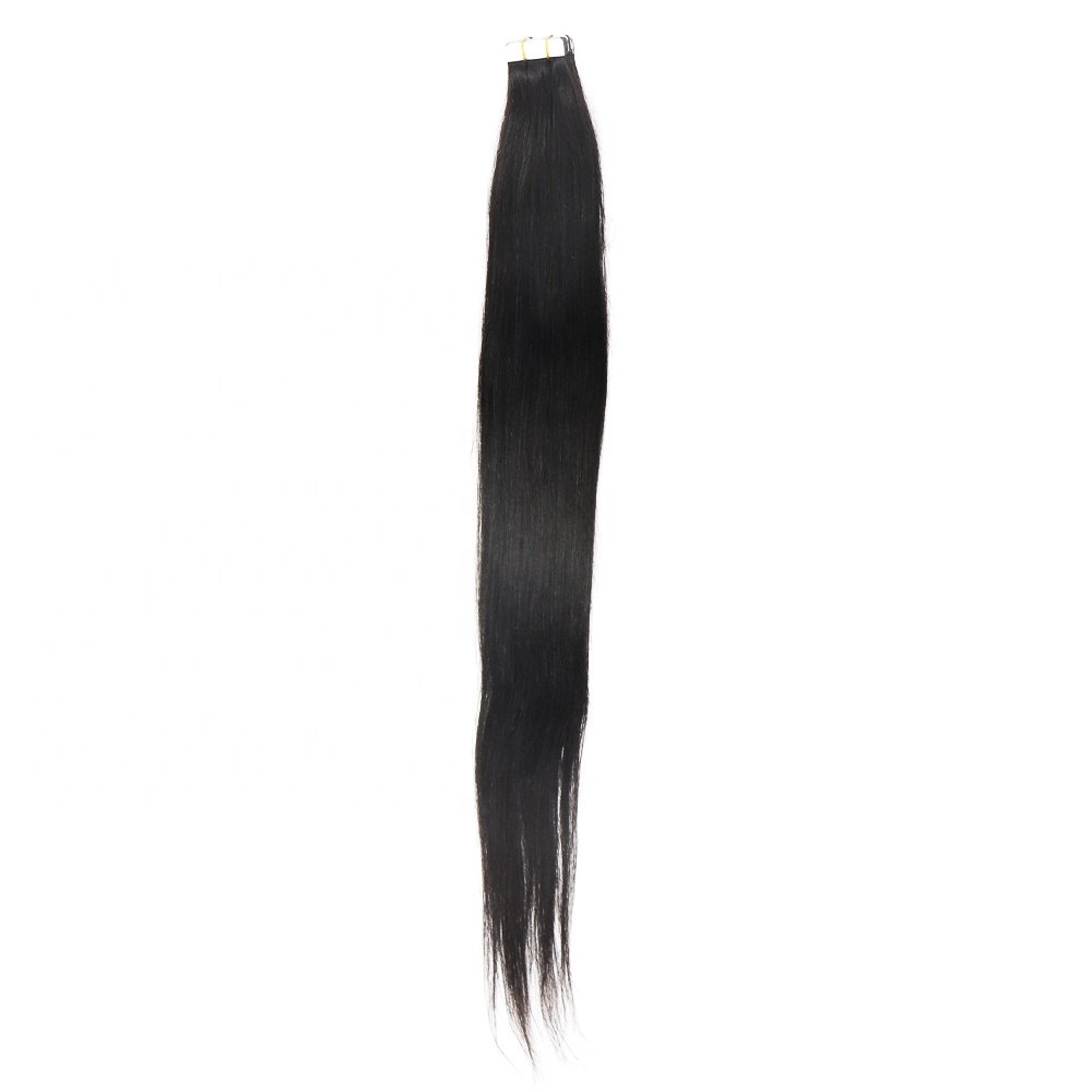 Yaki Straight Tape In Human Hair Extensions 40Pcs Brazilian Yaki Straight Tape Ins For Black Women 10-30 Inch