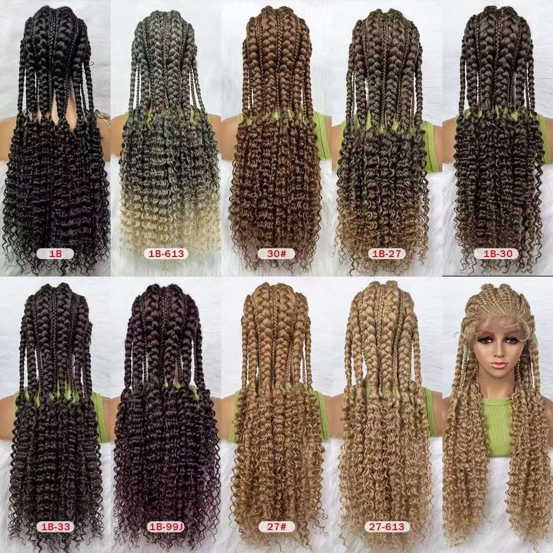 Wholesale Full Lace Human Hair Wigs For Braiding Hair Box Braids Wig Brazilian Human Hair Wigs for Black Women In Bulk Vendor