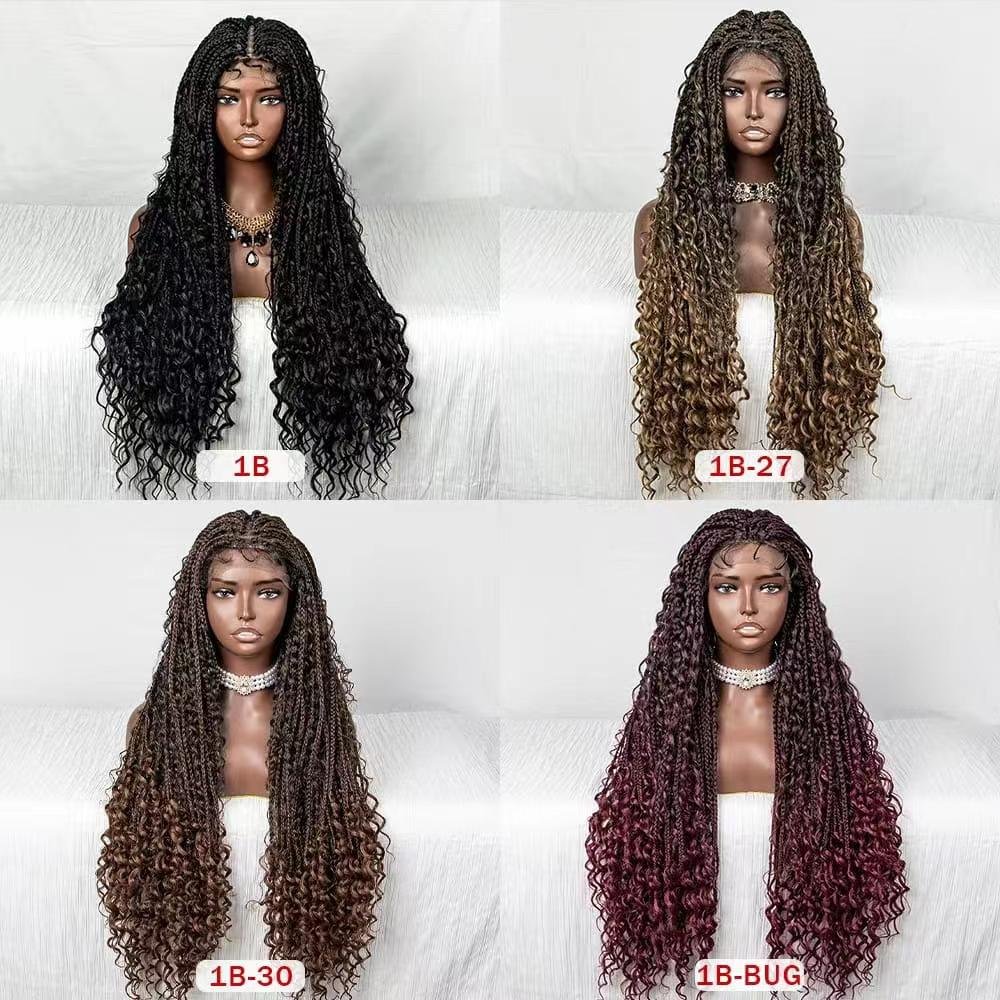 Wholesale Full Lace Human Hair Wigs For Braiding Hair Box Braids Wig Brazilian Human Hair Wigs for Black Women In Bulk Vendor
