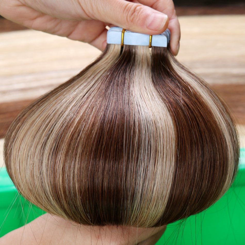 Cheap Tape In Hair Extensions 100Human Hair Brazilian Raw Unprocessed Double Drawn Invisible Ombre Tape In Human Hair Extension