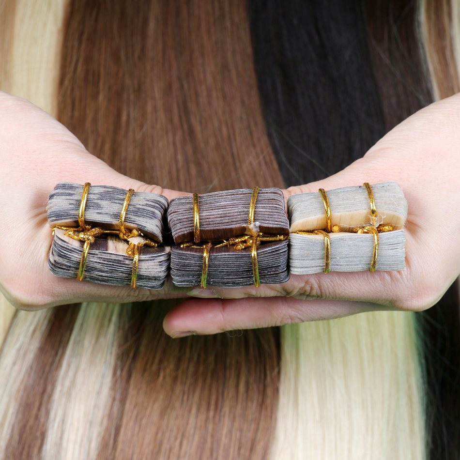 Cheap Tape In Hair Extensions 100Human Hair Brazilian Raw Unprocessed Double Drawn Invisible Ombre Tape In Human Hair Extension