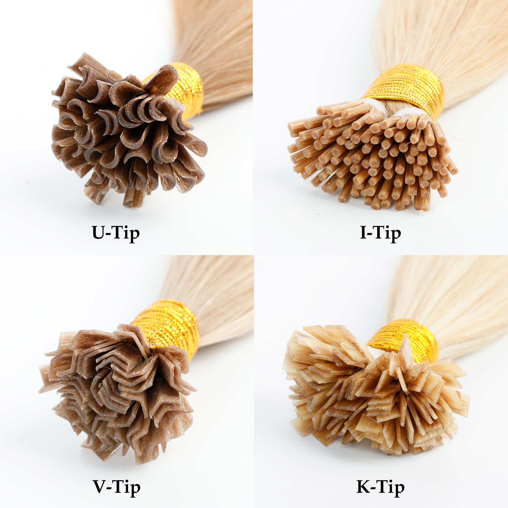 Raw Hair Wholesale Factory Keratin Flat Tip Straight Lighthigh Color Double Drawn Top Grade K Tip Human Hair Extensions