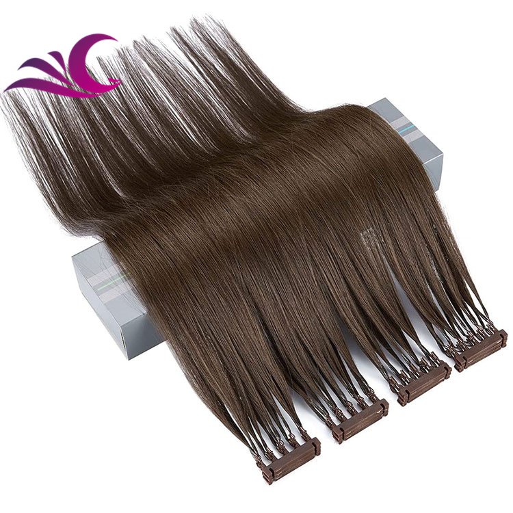 Celebrity pre bonded brazilian human hair extension double drawn cuticle aligned remy hair 6D hair extensions