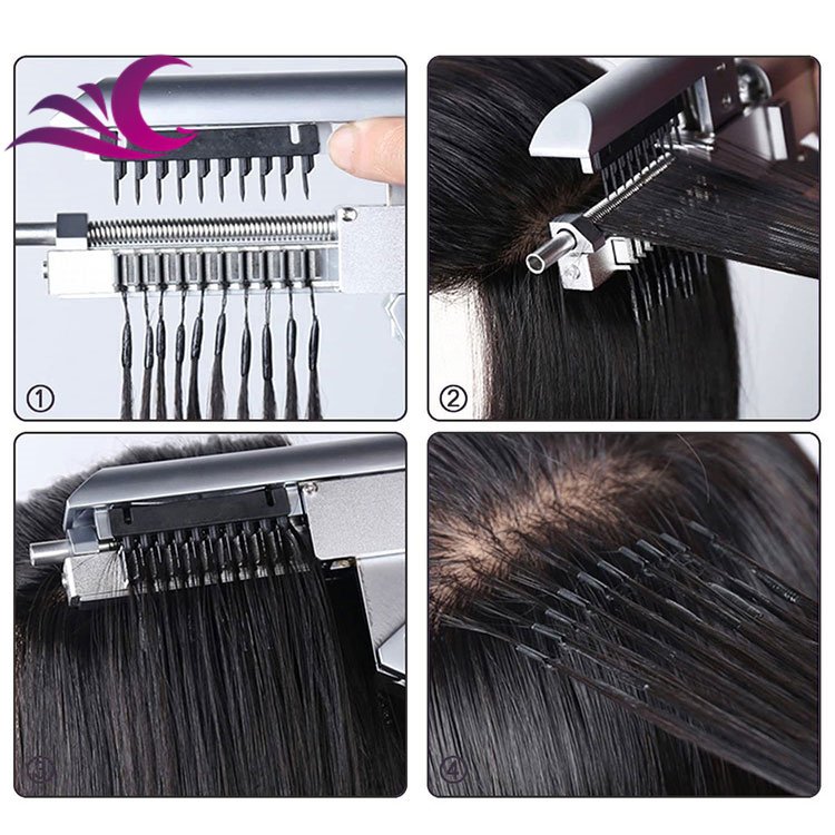 Celebrity pre bonded brazilian human hair extension double drawn cuticle aligned remy hair 6D hair extensions