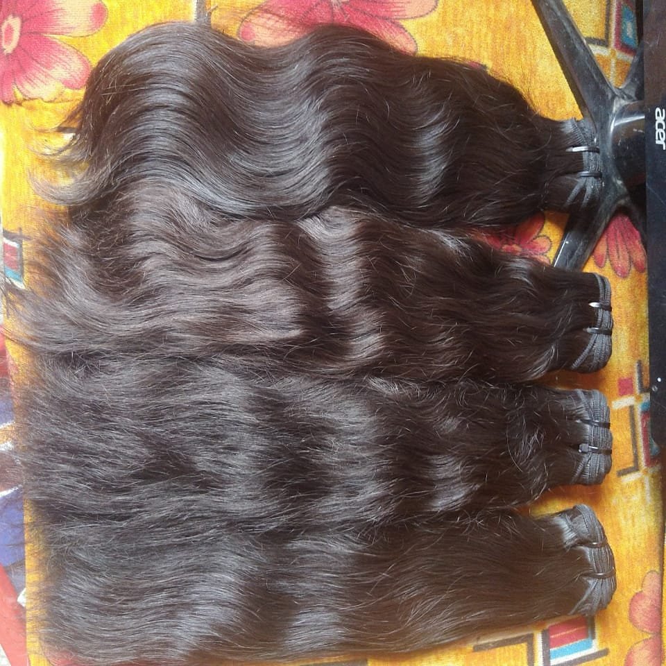 Raw Hair Specifically Designed Pure And Unprocessed Human Hair Weft Extensions from India Vendor