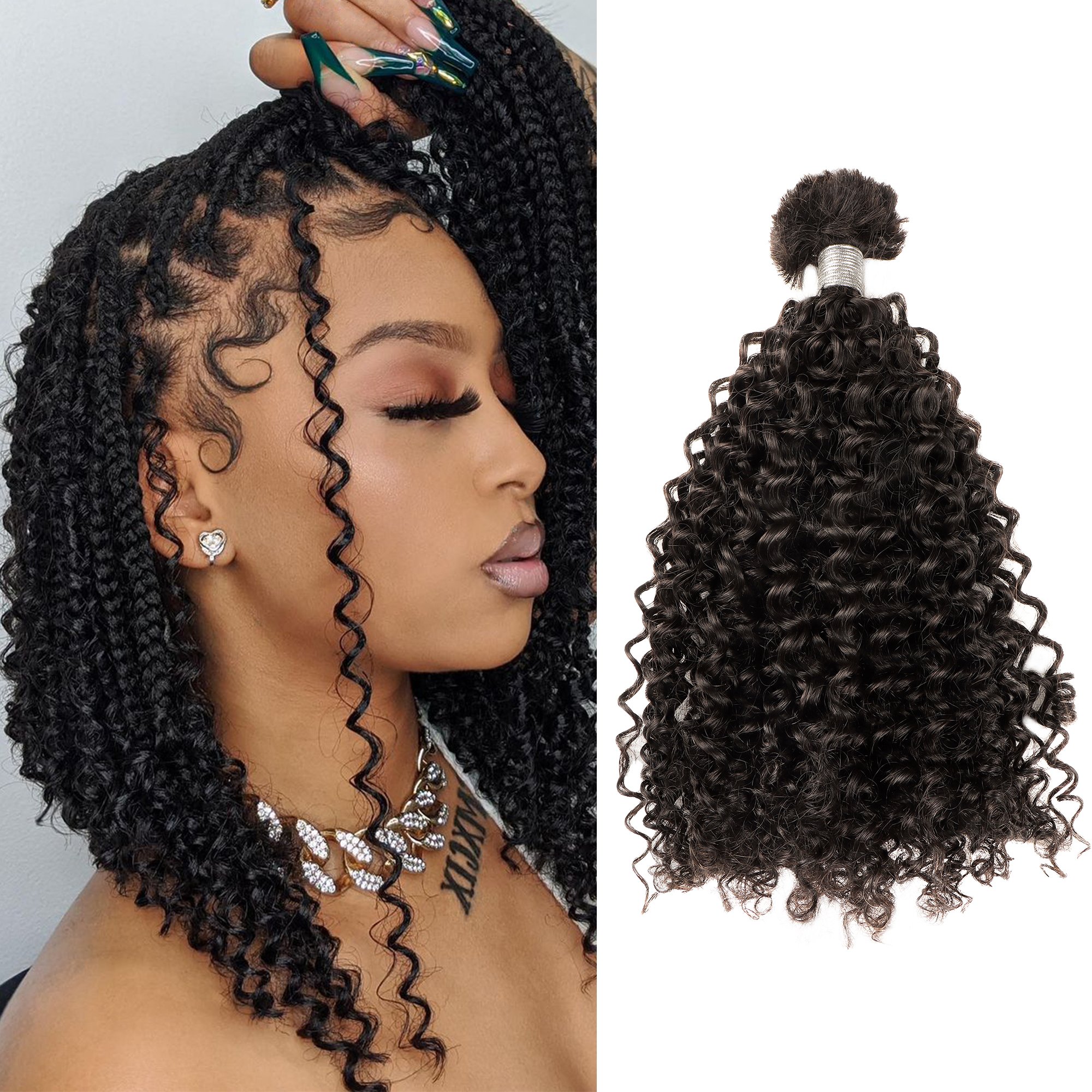 Orient Jerry 18inch Bulk Human Hair Extensions for Braiding