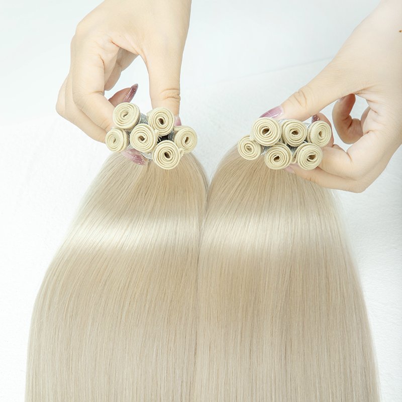 New Arrival Hand Tied Double Drawn Cuticle Aligned Human Hair Extension Genius Hair Weft