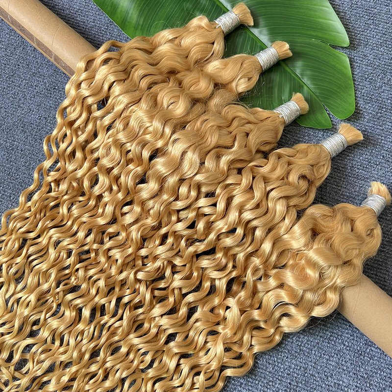 Wholesale Bulk Hair Extensions Raw Vietnamese Hair 613 Blonde Water Wave Human Braiding Hair Bulk No Weft