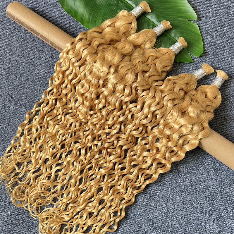 Wholesale Bulk Hair Extensions Raw Vietnamese Hair 613 Blonde Water Wave Human Braiding Hair Bulk No Weft