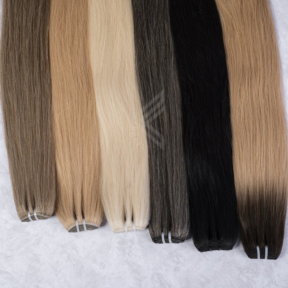 Top Quality Light Colored Raw Indian Hair Cuticle Aligned Double Weft Human Hair Extensions