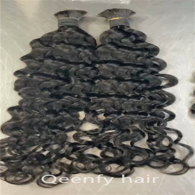 Cheap100% Natural Unweft Hair Bundle Unwefted Human hair Extensions for Braiding Unprocessed Wet and Wavy Bulk No Weft Hair Bulk