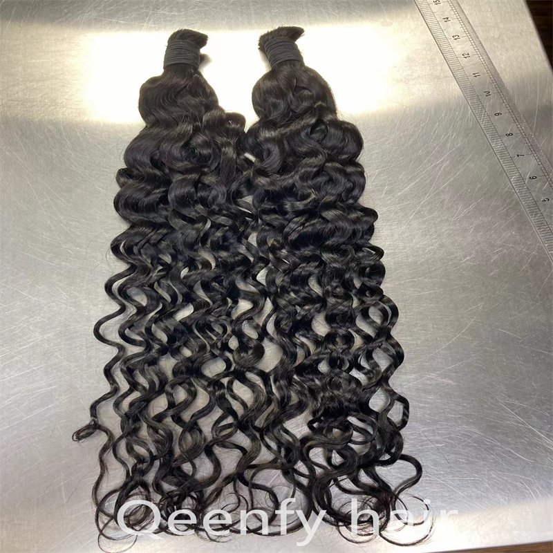 Cheap100% Natural Unweft Hair Bundle Unwefted Human hair Extensions for Braiding Unprocessed Wet and Wavy Bulk No Weft Hair Bulk