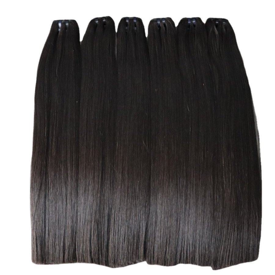 Hot Selling Straight Silky Hair Raw Weft Double Drawn Vietnamese Hair Cuticle Aligned Machine Double Weft Human Hair Extensions
