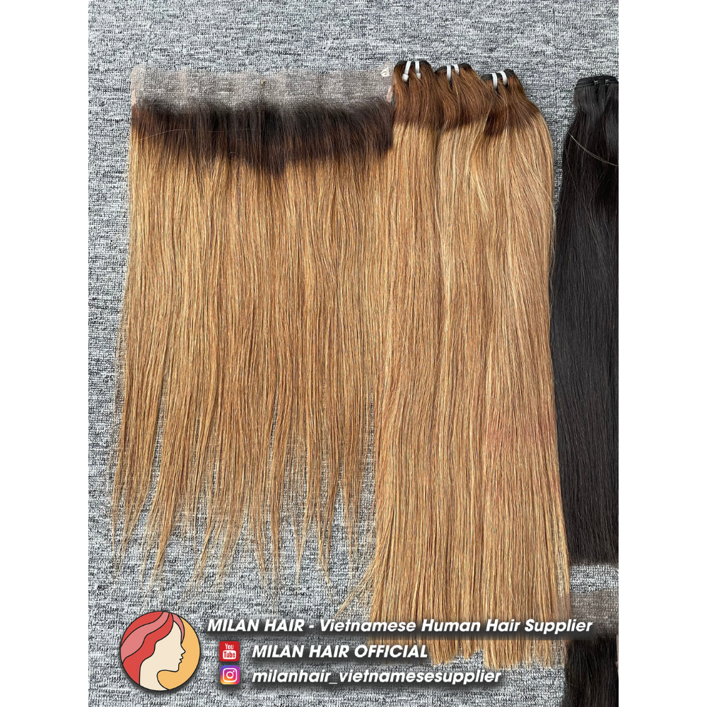 Hot Selling Straight Silky Hair Raw Weft Double Drawn Vietnamese Hair Cuticle Aligned Machine Double Weft Human Hair Extensions
