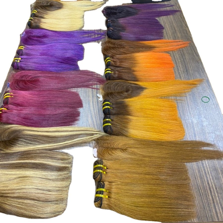 Hot Selling Straight Silky Hair Raw Weft Double Drawn Vietnamese Hair Cuticle Aligned Machine Double Weft Human Hair Extensions