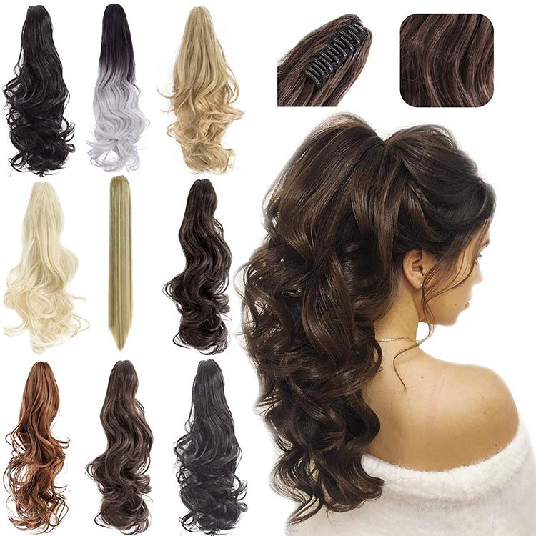 Hot Sale Products 100% Indian Virgin Raw Human Hair Extension Drawstring Ponytail Natural Human Hair Ponytails