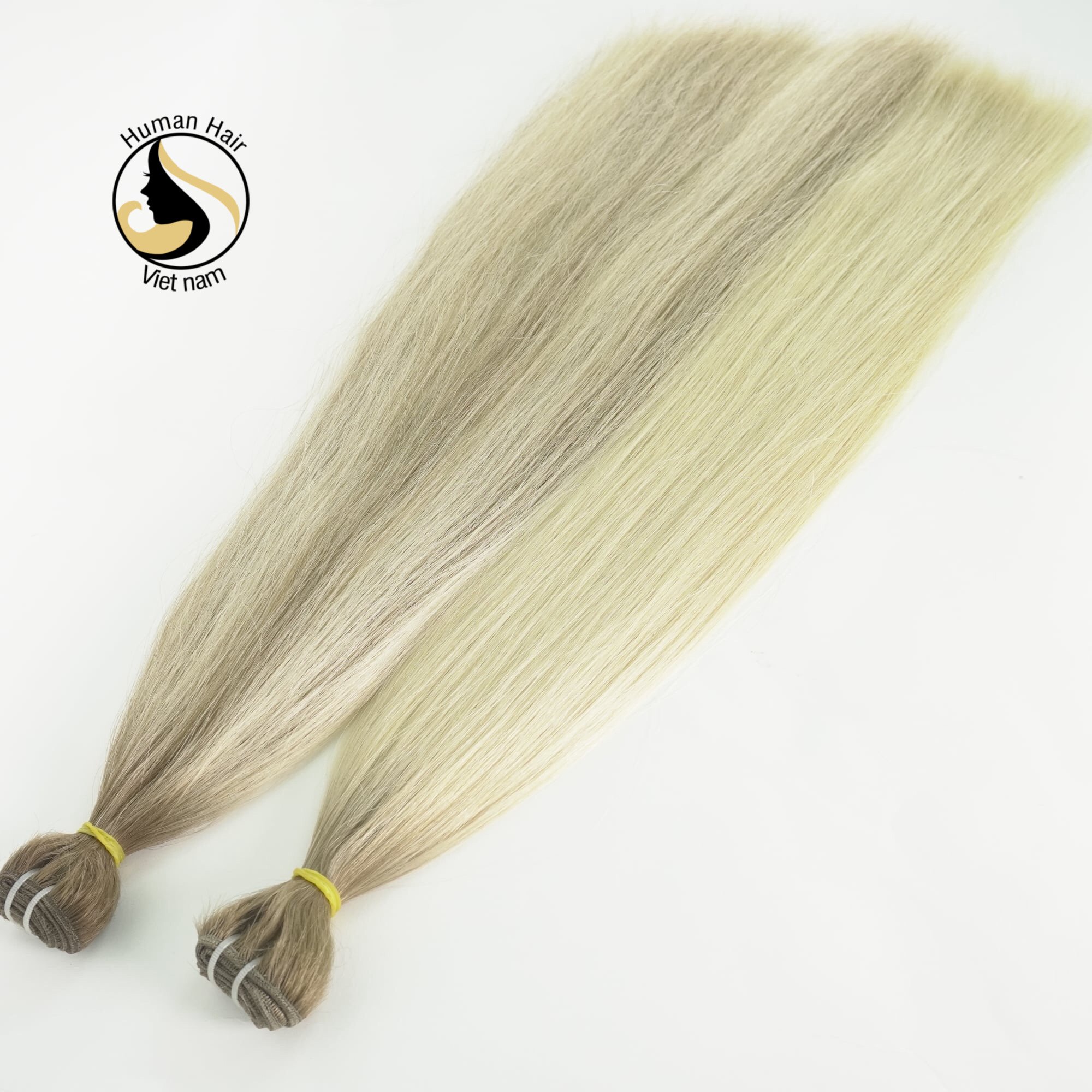 High Quality Natural straight double drawn blonde hair bundle hair weft human hair extensions
