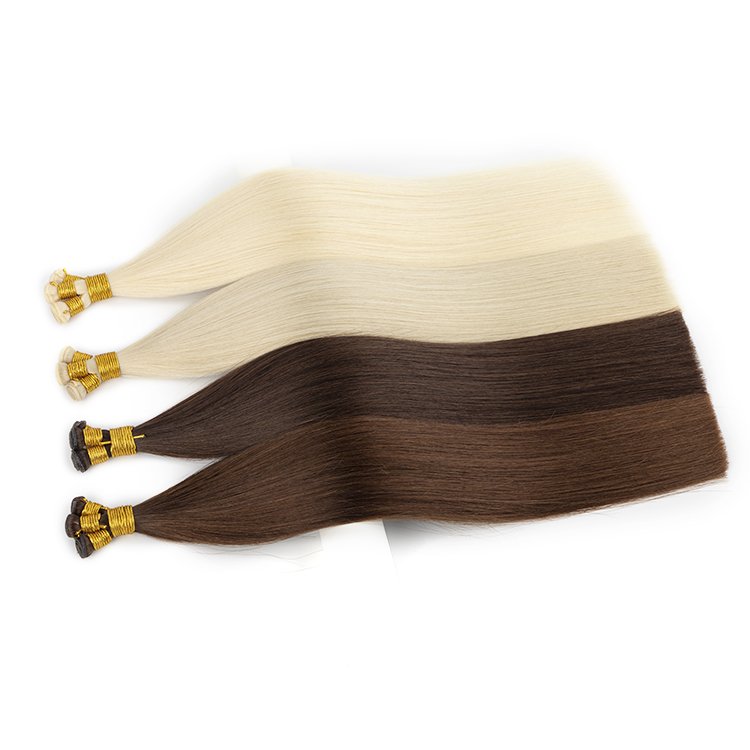 100% remy virgin new thin invisible russian genius weft european natural double drawn human hair extensions
