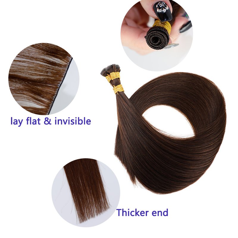 100% remy virgin new thin invisible russian genius weft european natural double drawn human hair extensions