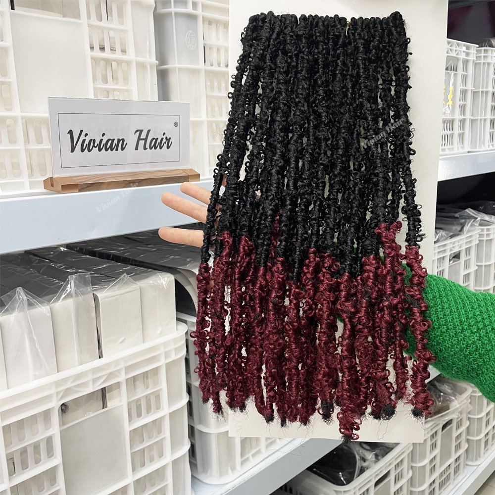 Vivian hair 14 Inch Butterfly Locs Crochet Hair Faux Locs Crochet Braids Hair Pre Looped Butterfly Locs