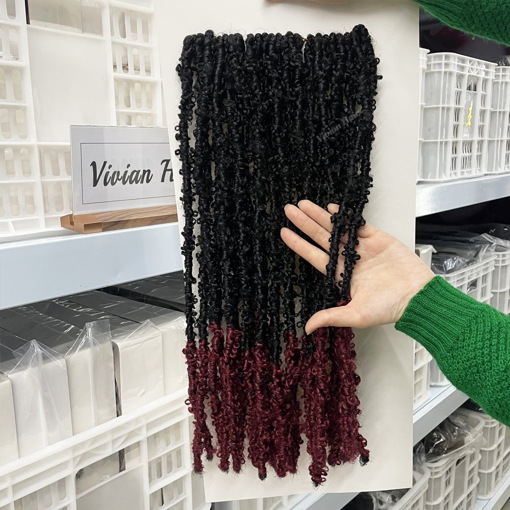 Vivian hair 14 Inch Butterfly Locs Crochet Hair Faux Locs Crochet Braids Hair Pre Looped Butterfly Locs