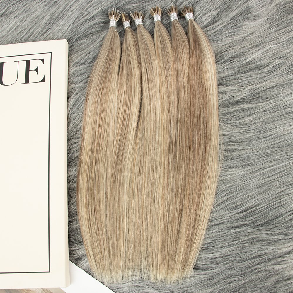 Russian Cuticle Keratin Pre Bonded Nano Tips Human Hair Extension Nano Ring Extensions