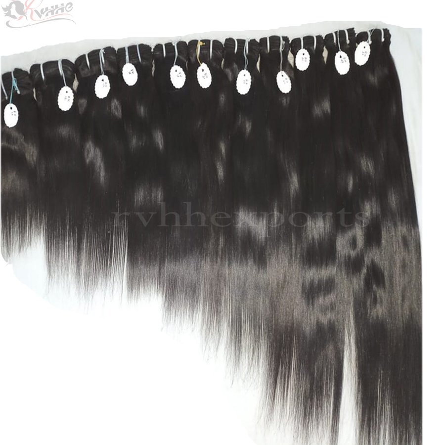 100% Natural Original Soft End 10 - 30 Inch Indian Bone Straight Raw Weft 100g Human Hair