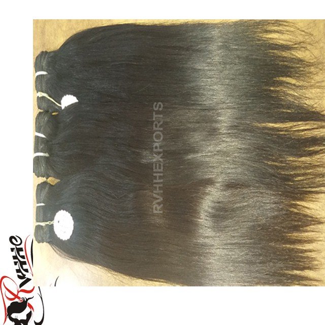 100% Natural Original Soft End 10 - 30 Inch Indian Bone Straight Raw Weft 100g Human Hair