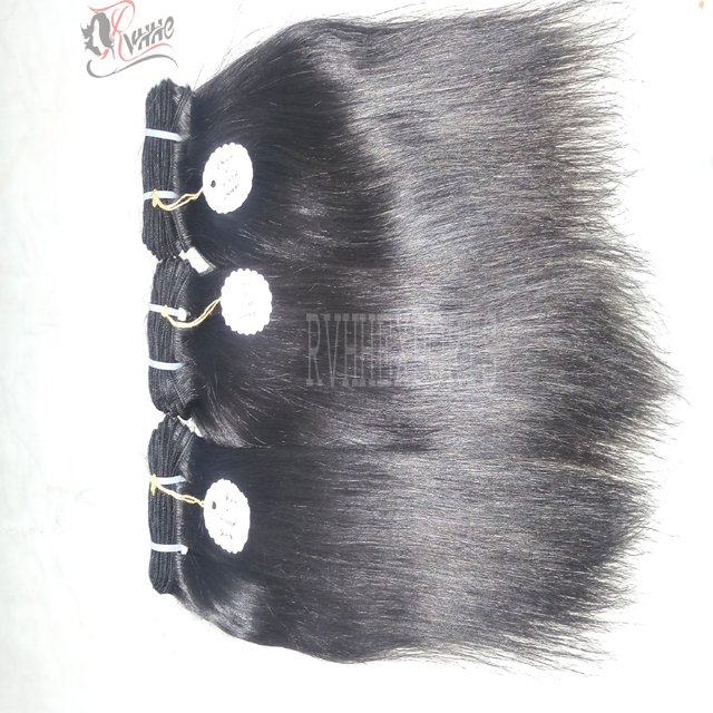 100% Natural Original Soft End 10 - 30 Inch Indian Bone Straight Raw Weft 100g Human Hair