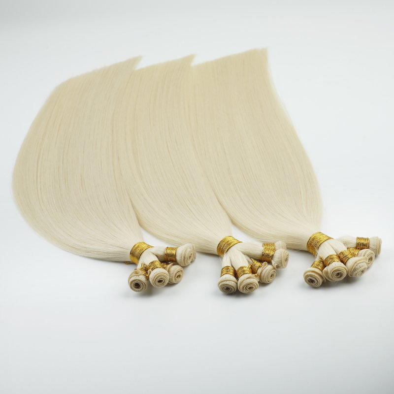 Raw Unprocessed Cuticle Aligned 100% Human Hair Extension Hand Tied Hair Weft