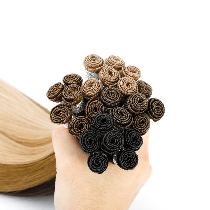 Raw Unprocessed Cuticle Aligned 100% Human Hair Extension Hand Tied Hair Weft